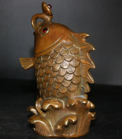China brass Wishful fish crafts statue