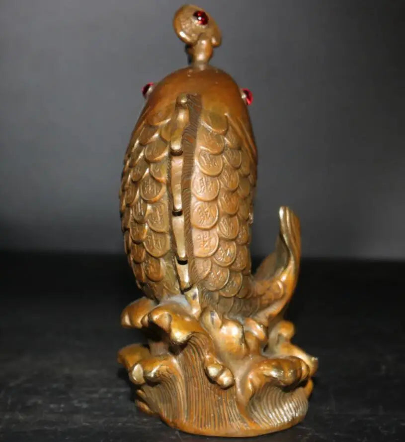 China brass Wishful fish crafts statue