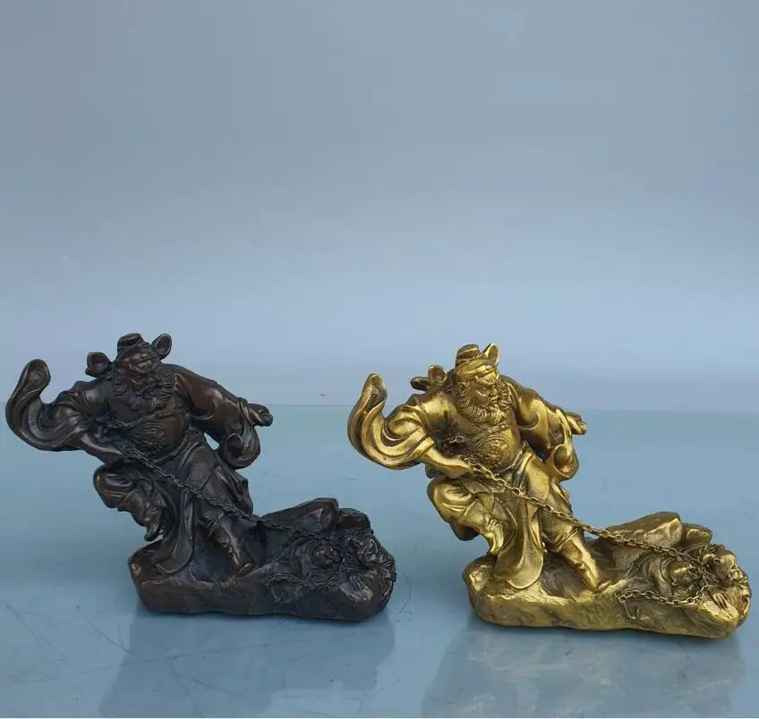China brass Zhong Kui catches ghosts crafts statue