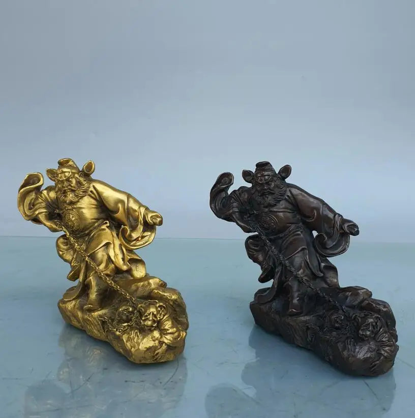 China brass Zhong Kui catches ghosts crafts statue