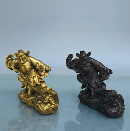 China brass Zhong Kui catches ghosts crafts statue