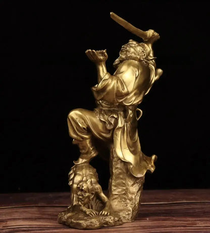 China brass Zhong Kui catches ghosts crafts statue