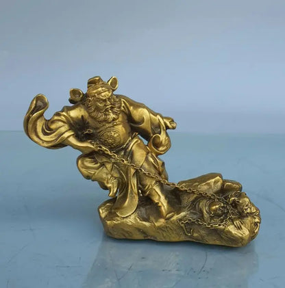 China brass Zhong Kui catches ghosts crafts statue