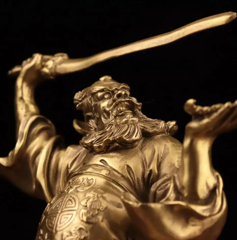 China brass Zhong Kui catches ghosts crafts statue