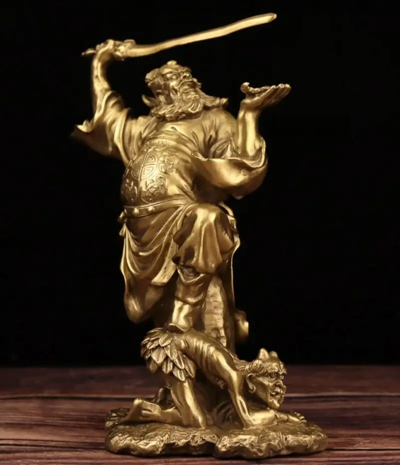 China brass Zhong Kui catches ghosts crafts statue