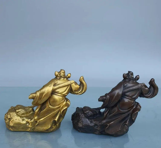 China brass Zhong Kui catches ghosts crafts statue