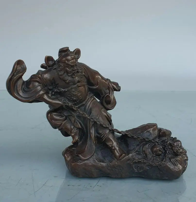 China brass Zhong Kui catches ghosts crafts statue