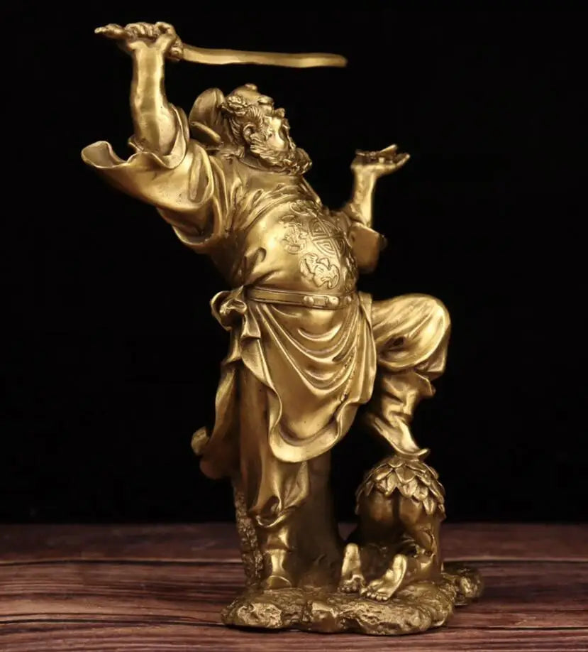 China brass Zhong Kui catches ghosts crafts statue