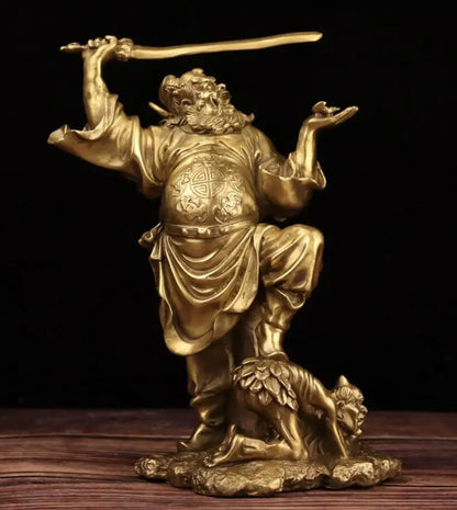 China brass Zhong Kui catches ghosts crafts statue