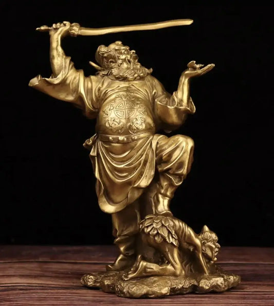 China brass Zhong Kui catches ghosts crafts statue