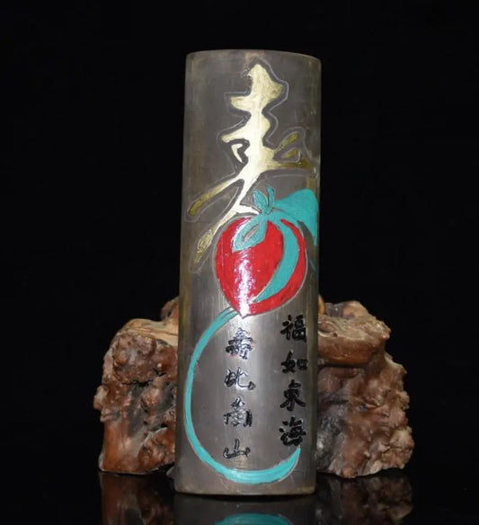 China brass archaize Arm guard crafts statue
