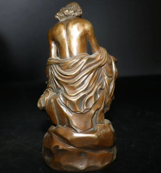 China brass archaize Bodhidharma sit crafts statue