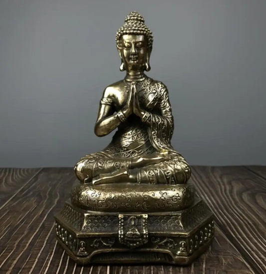 China brass archaize Buddha crafts statue