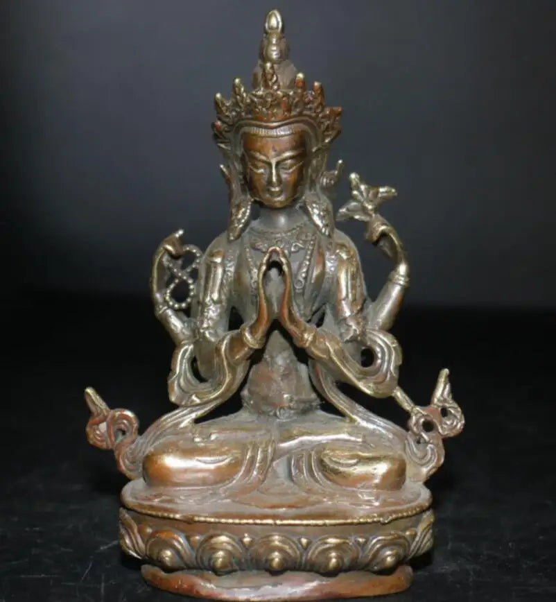 China brass archaize Buddha crafts statue