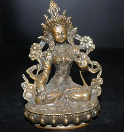 China brass archaize Buddha crafts statue