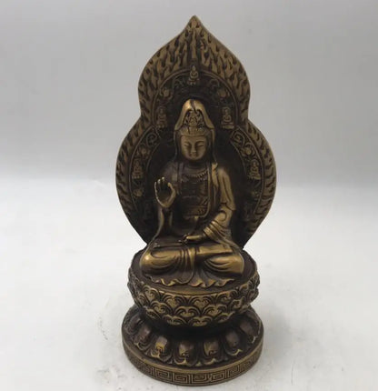 China brass archaize Buddha crafts statue