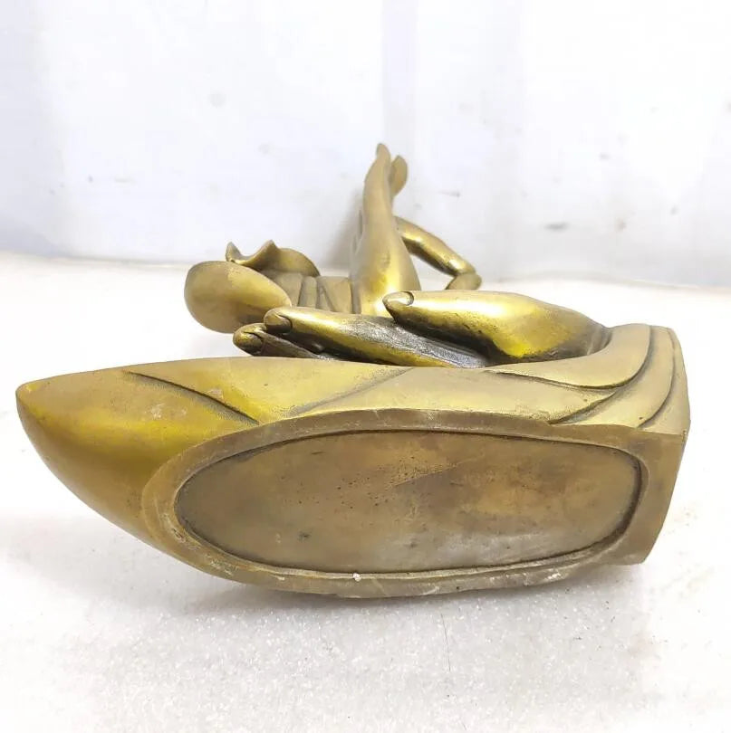 China brass archaize Buddha hand Backflow incense burner crafts statue