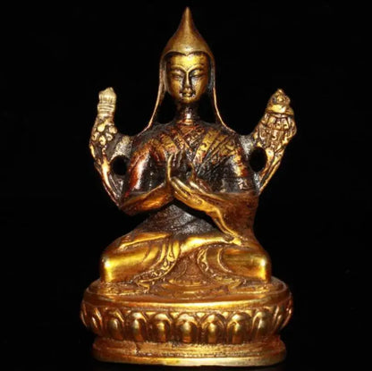 China brass archaize Buddha small crafts statue