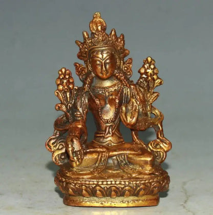 China brass archaize Buddha small crafts statue
