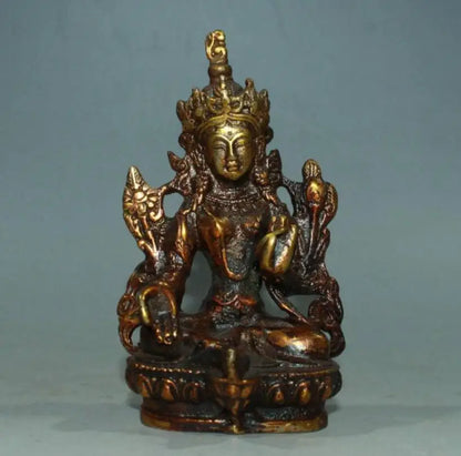 China brass archaize Buddha small crafts statue
