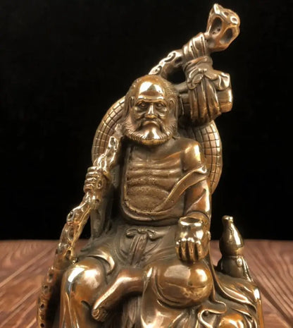 China brass archaize DARUMA Patriarch crafts statue
