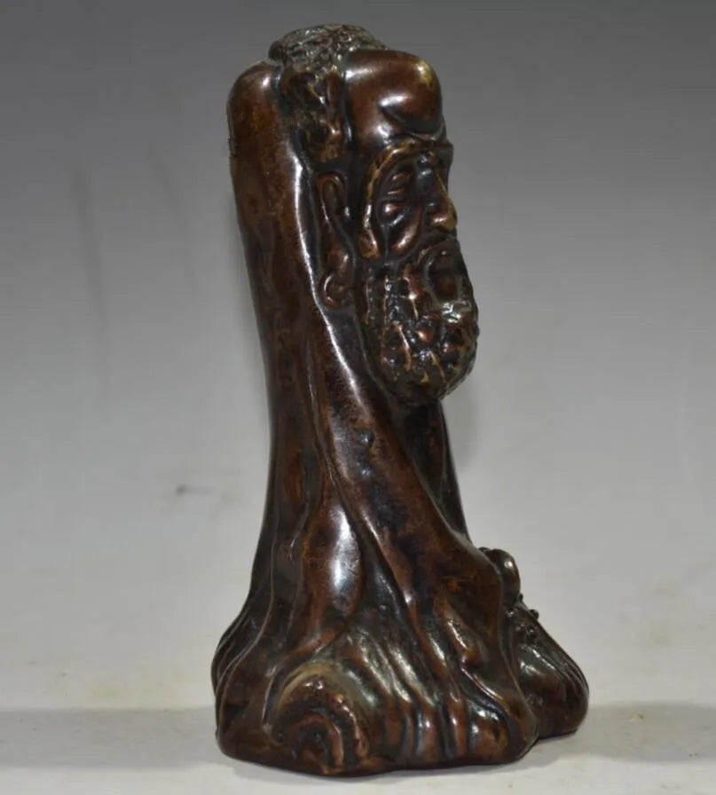 China brass archaize DARUMA Patriarch crafts statue
