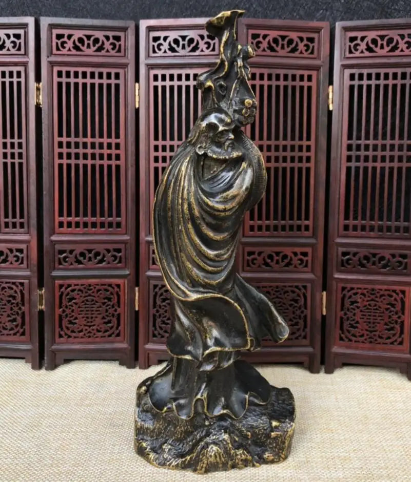 China brass archaize DARUMA Patriarch crafts statue