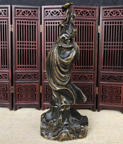 China brass archaize DARUMA Patriarch crafts statue
