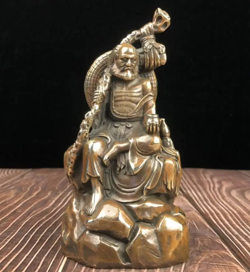China brass archaize DARUMA Patriarch crafts statue