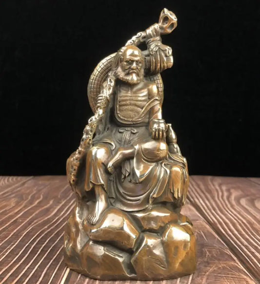 China brass archaize DARUMA Patriarch crafts statue