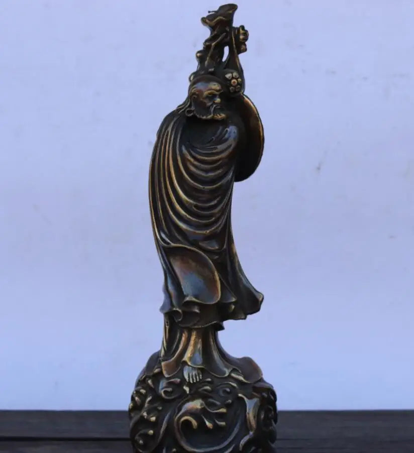 China brass archaize DARUMA Patriarch crafts statue