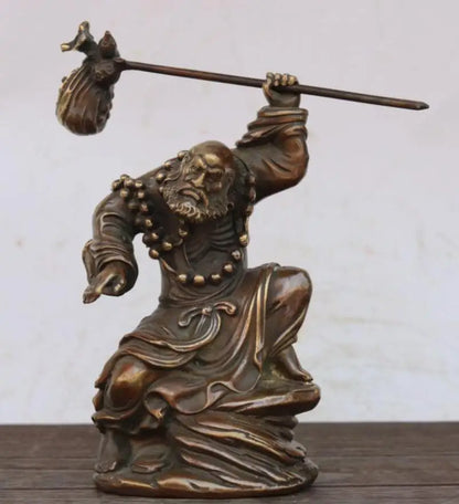 China brass archaize DARUMA Patriarch like crafts statue