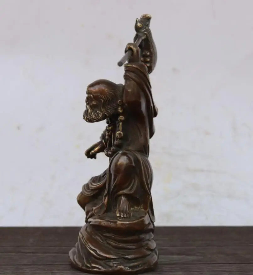China brass archaize DARUMA Patriarch like crafts statue