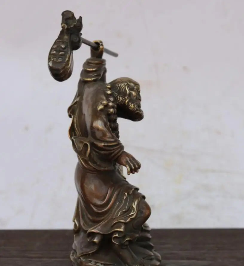 China brass archaize DARUMA Patriarch like crafts statue