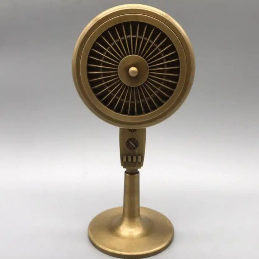 China brass archaize Electric fan shape Incense burner crafts statue