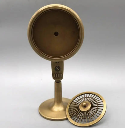 China brass archaize Electric fan shape Incense burner crafts statue