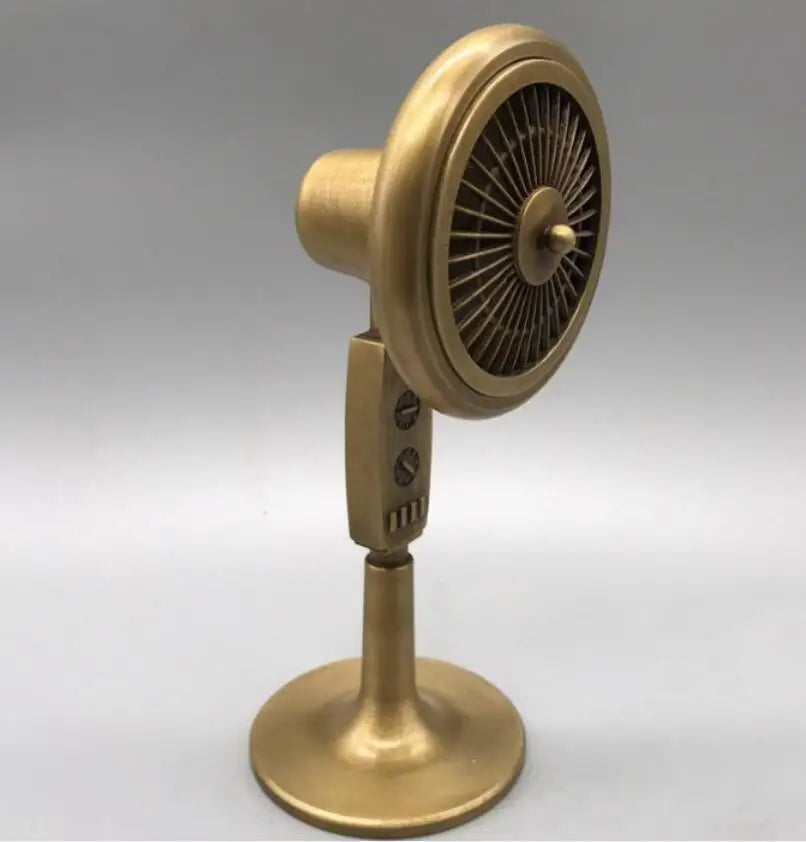 China brass archaize Electric fan shape Incense burner crafts statue