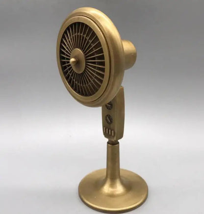 China brass archaize Electric fan shape Incense burner crafts statue