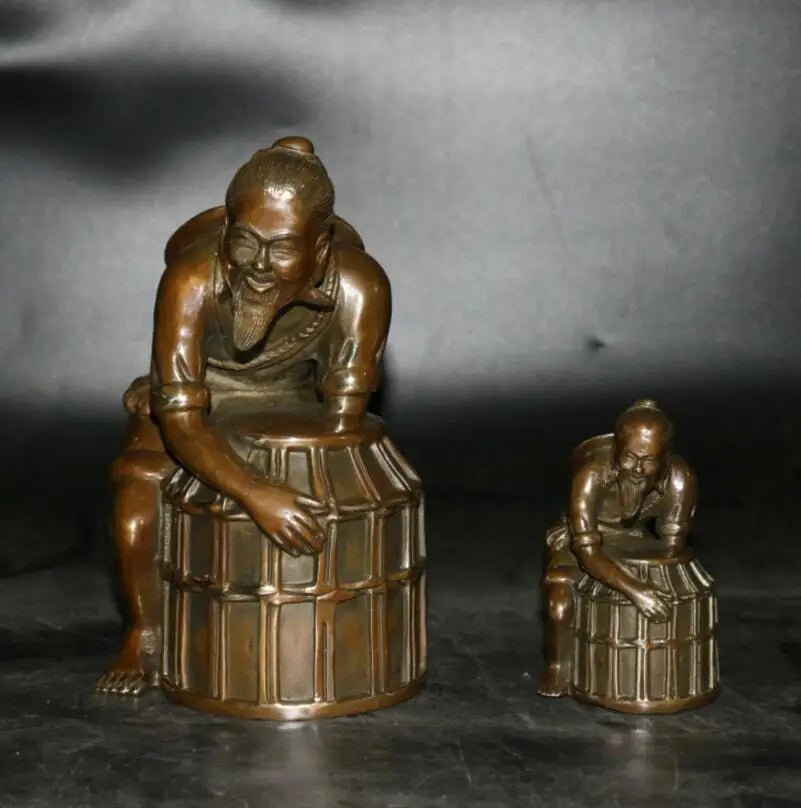 China brass archaize Fisherman crafts statue