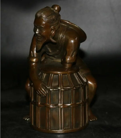 China brass archaize Fisherman crafts statue