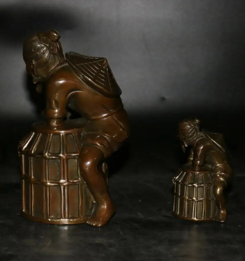 China brass archaize Fisherman crafts statue