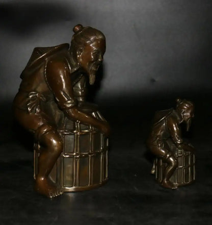 China brass archaize Fisherman crafts statue
