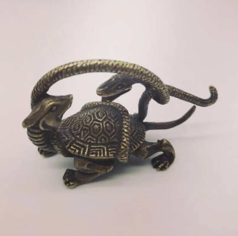 China brass archaize Four great god beast small crafts statue A set