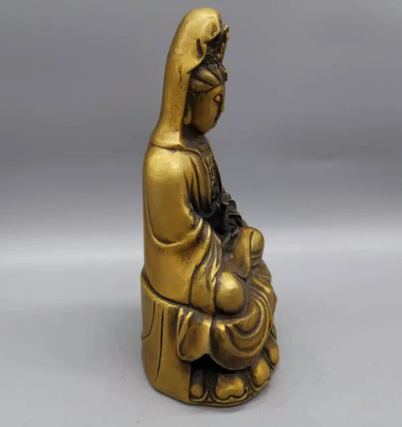 China brass archaize Goddess of mercy crafts statue
