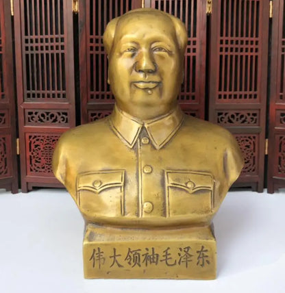 China brass archaize Great leader Mao Zedong crafts statue