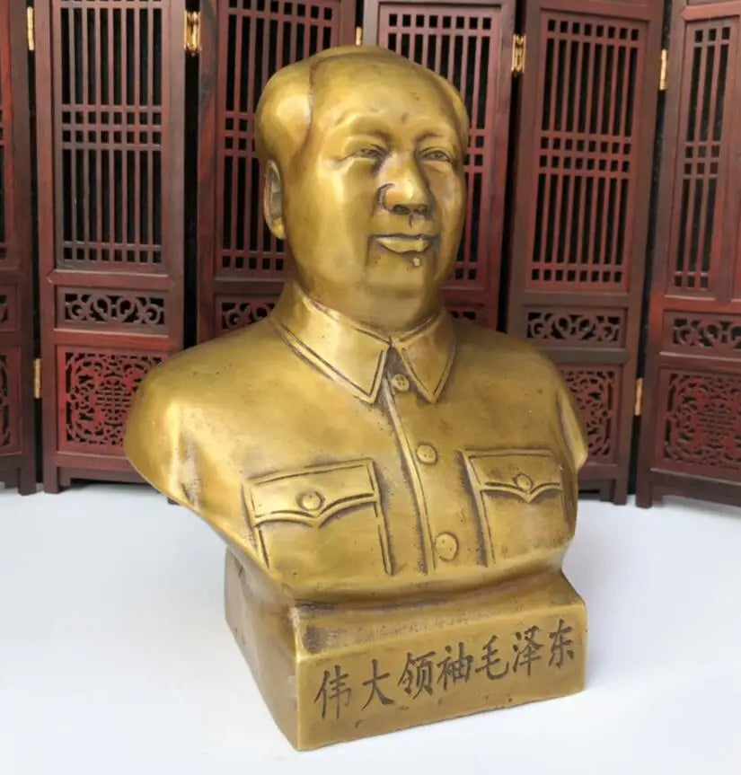 China brass archaize Great leader Mao Zedong crafts statue