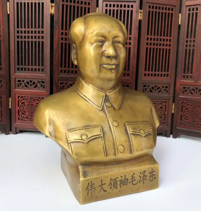 China brass archaize Great leader Mao Zedong crafts statue