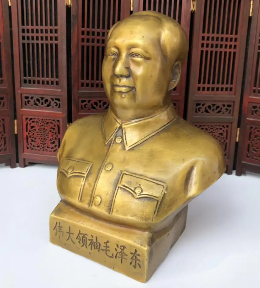 China brass archaize Great leader Mao Zedong crafts statue