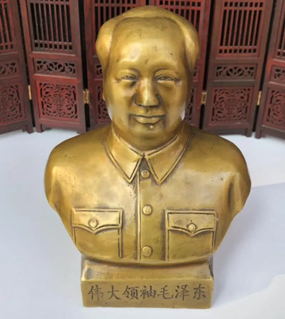 China brass archaize Great leader Mao Zedong crafts statue