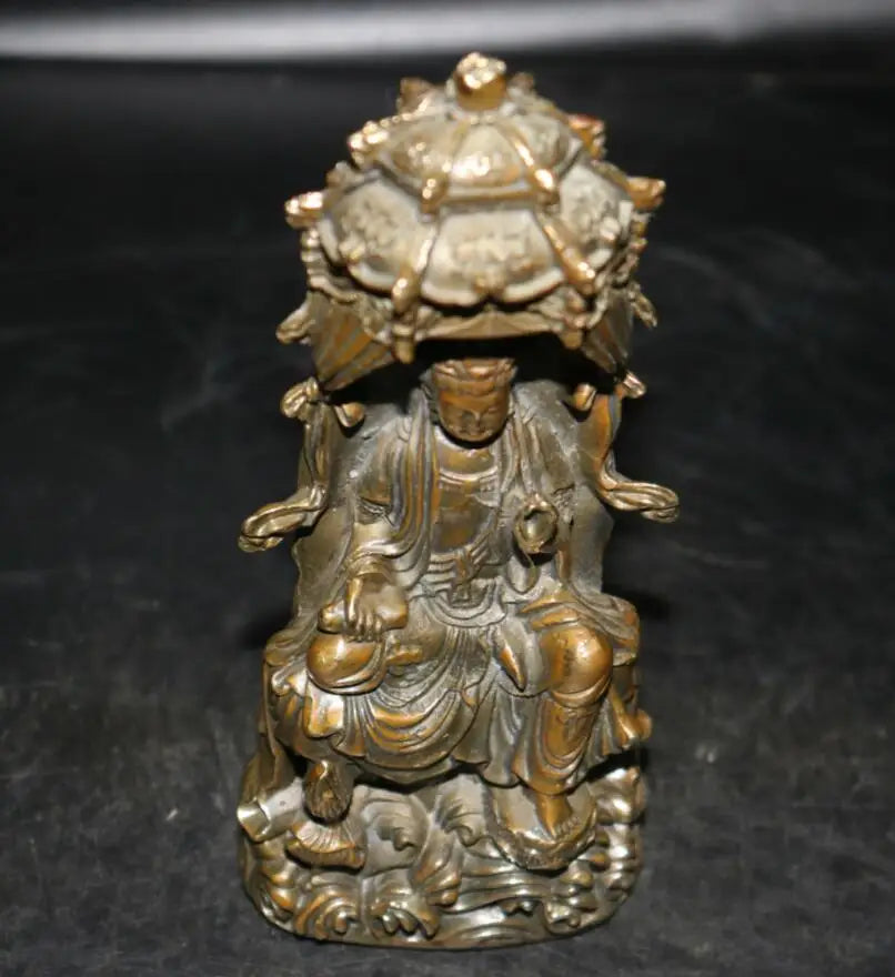 China brass archaize Guanyin bodhisattva Buddha crafts statue